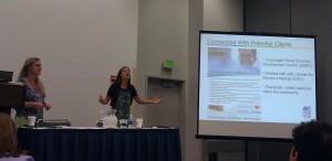 Nicole and Rebecca presenting the service learning approach and student videos at WCQI 2012